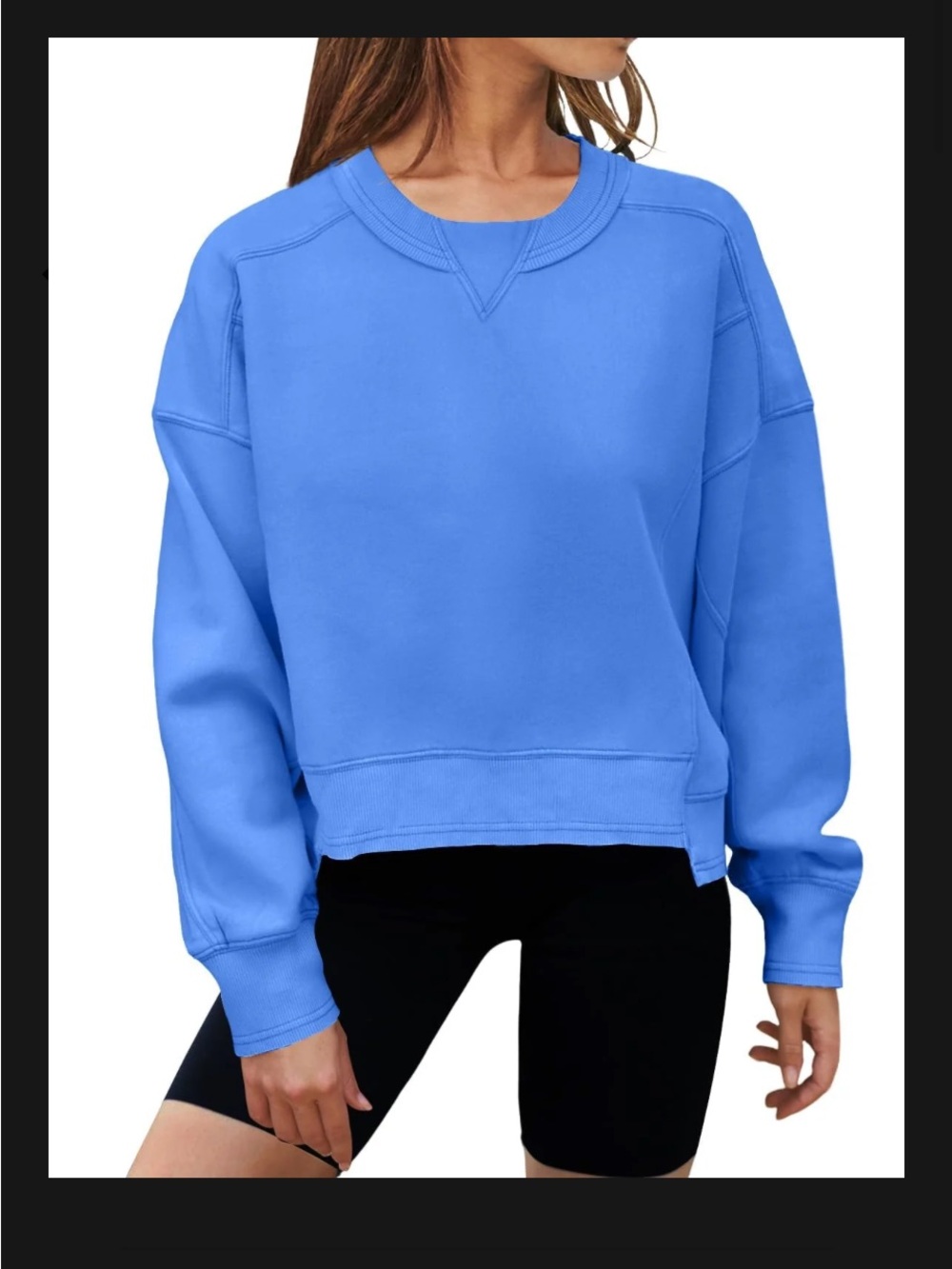Merokeety Relaxed oversized Crewneck Sweatshirt in cobalt Blue
